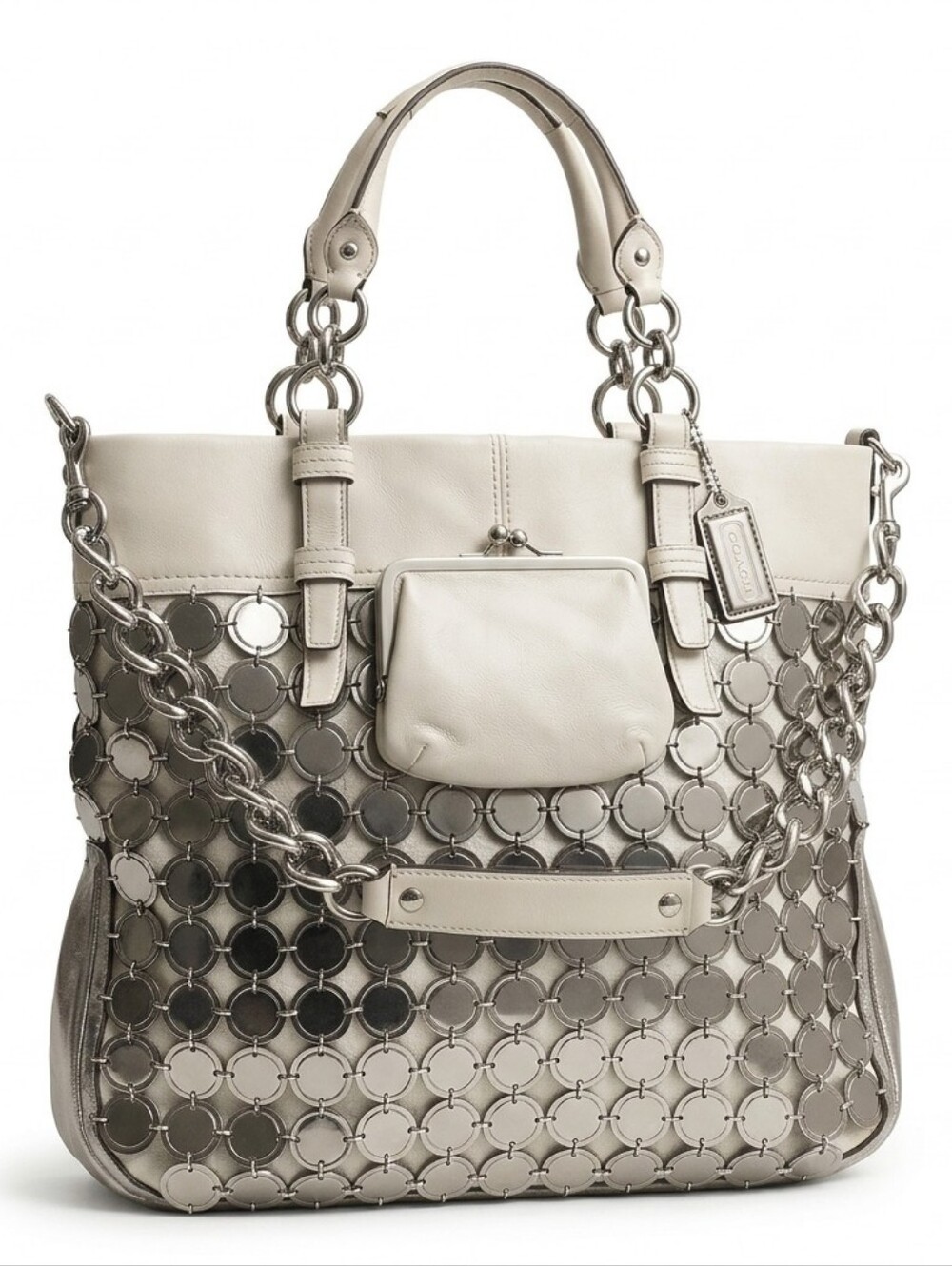 ​Coach Bonnie Cashin Metallic Medallion Chainmail Kisslock Tote 13376 Grail